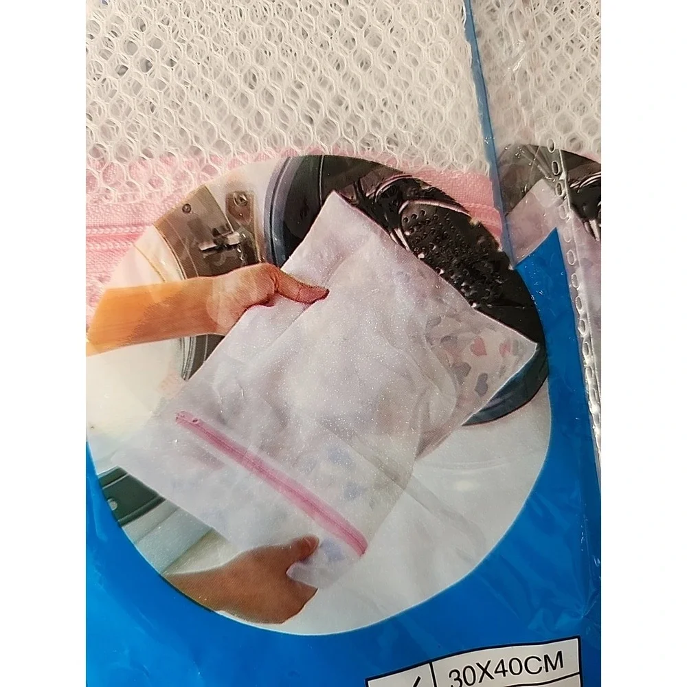 New 2-Pks Mesh Travel Laundry Wash Bags Zipper Bags for Delicates 12